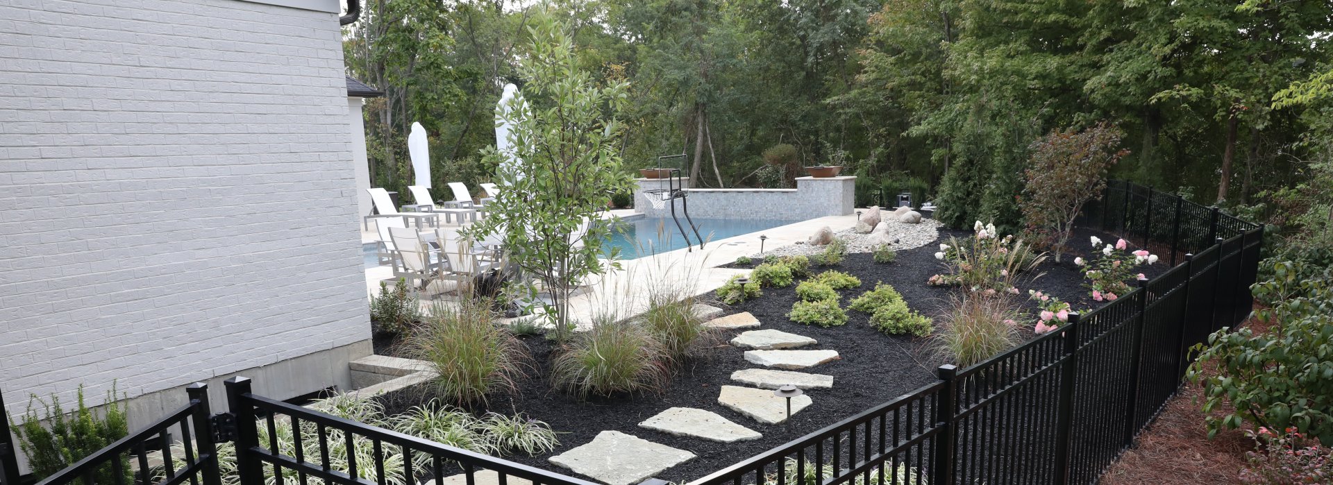 Backyard Living Space with Pool